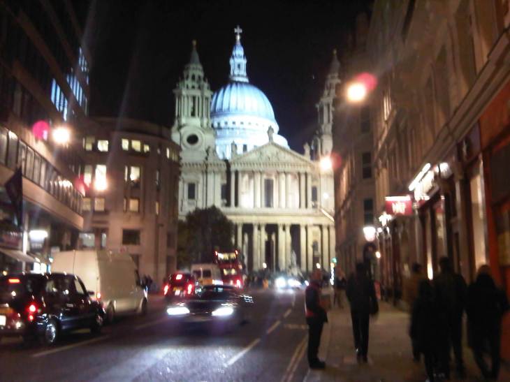 The view of St Pauls up Ludgate Hill, with the Occupy camp scarcely visible.
